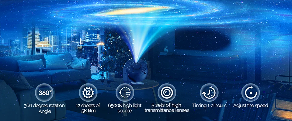 Planetarium Projector Galaxy Projector Star Projector 13 Sheets Of Film Meet Fantasy of Starry Sky Extreme Romantic For Bedroom