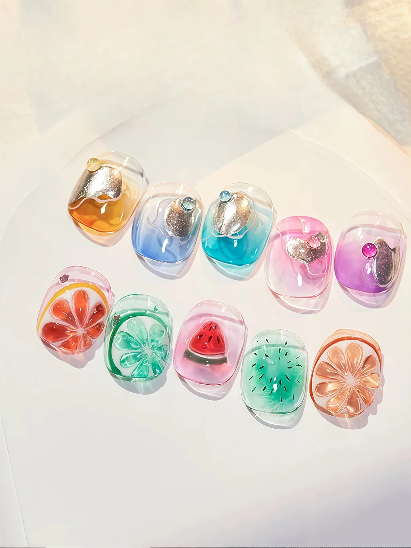 9 Colors High Gloss Jelly Glass Gel Nail Polish Translucent Painting Nail Polish Glossy Nail Art Semi-Permanent UV for Nail