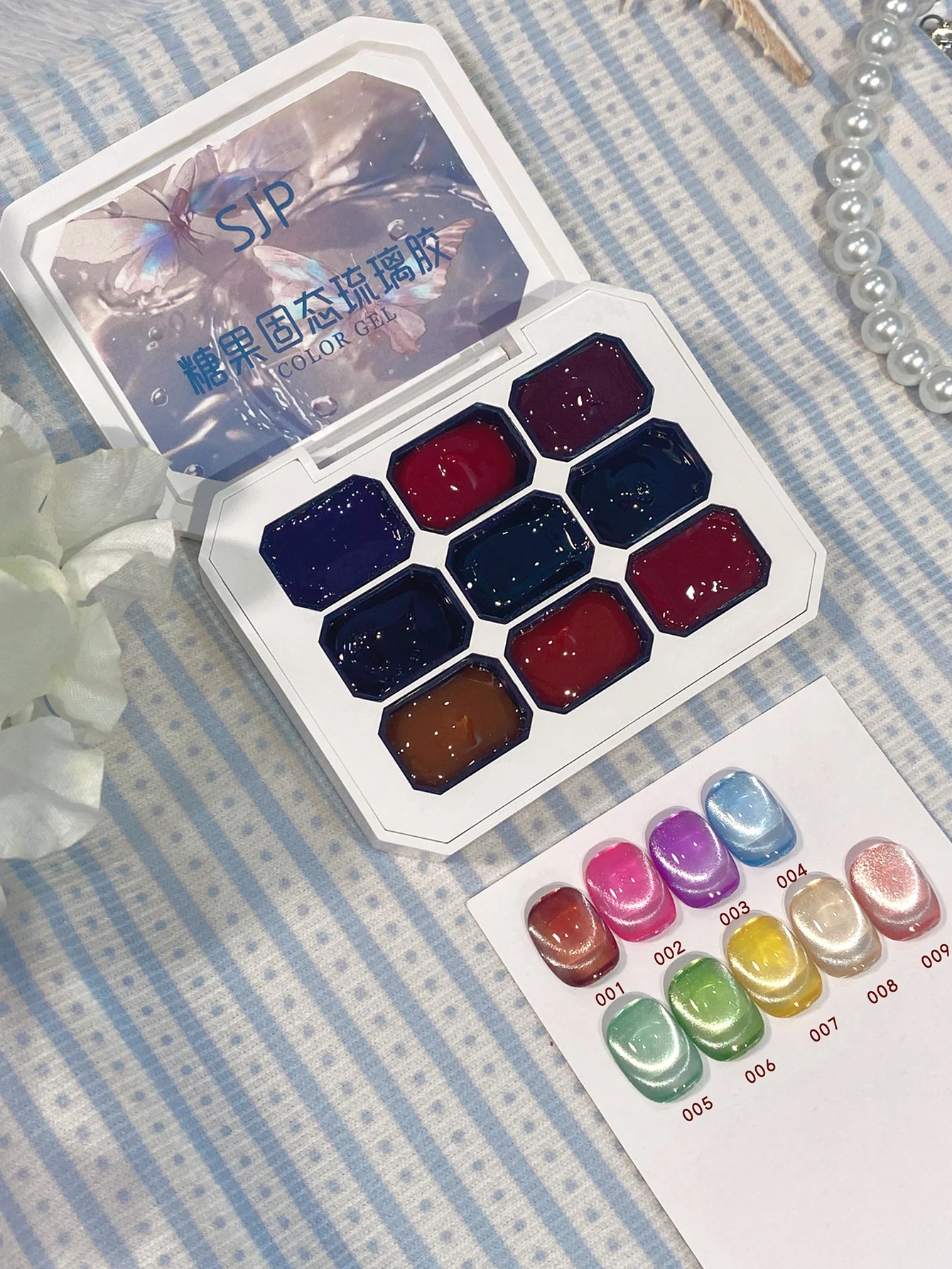 9 Colors High Gloss Jelly Glass Gel Nail Polish Translucent Painting Nail Polish Glossy Nail Art Semi-Permanent UV for Nail