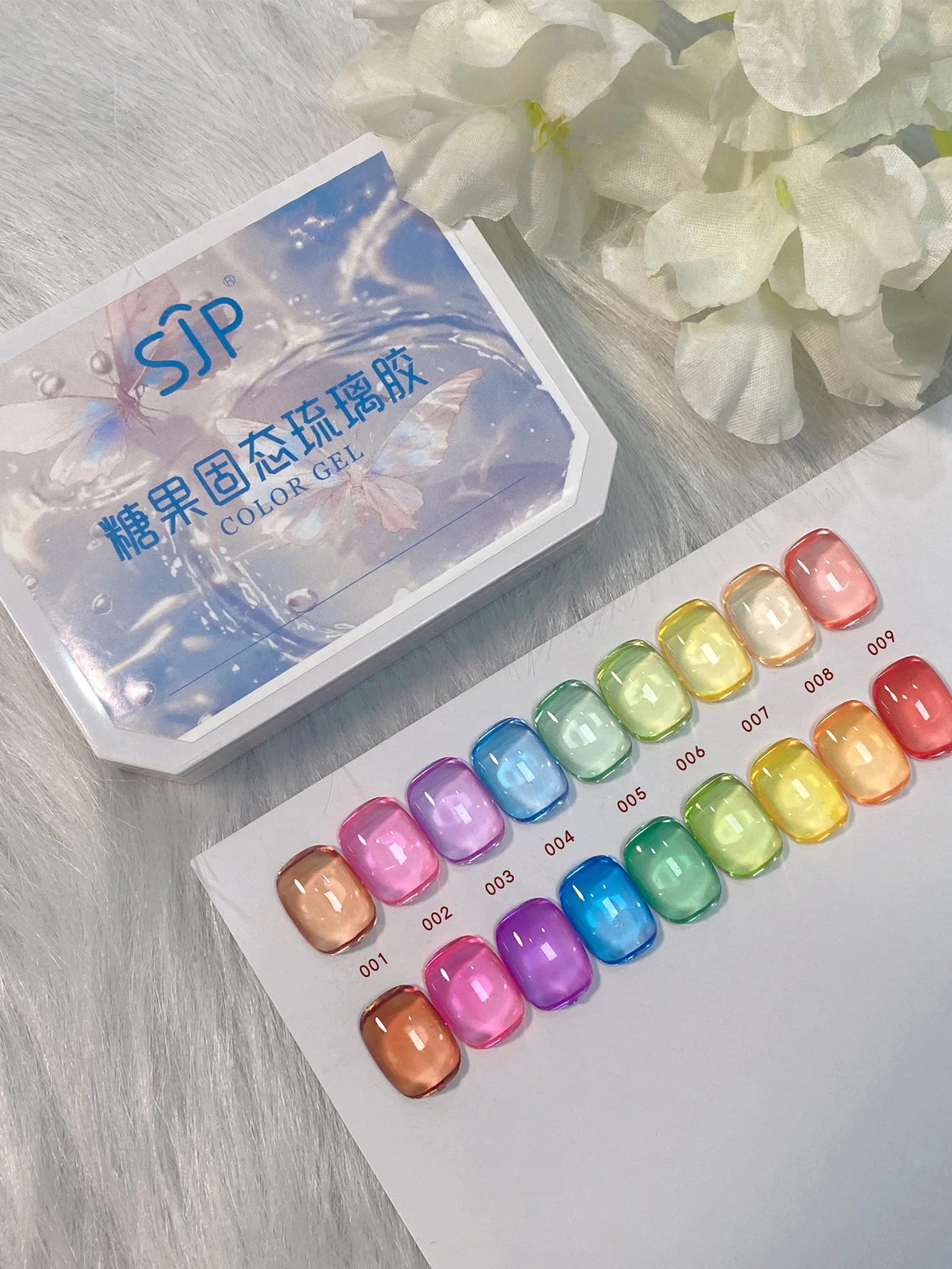9 Colors High Gloss Jelly Glass Gel Nail Polish Translucent Painting Nail Polish Glossy Nail Art Semi-Permanent UV for Nail