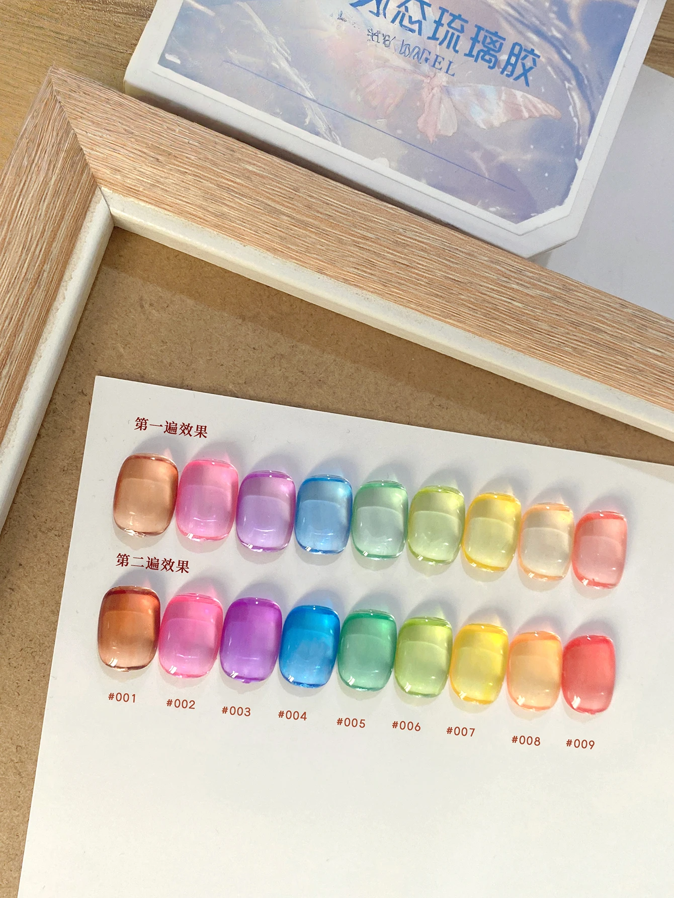9 Colors High Gloss Jelly Glass Gel Nail Polish Translucent Painting Nail Polish Glossy Nail Art Semi-Permanent UV for Nail