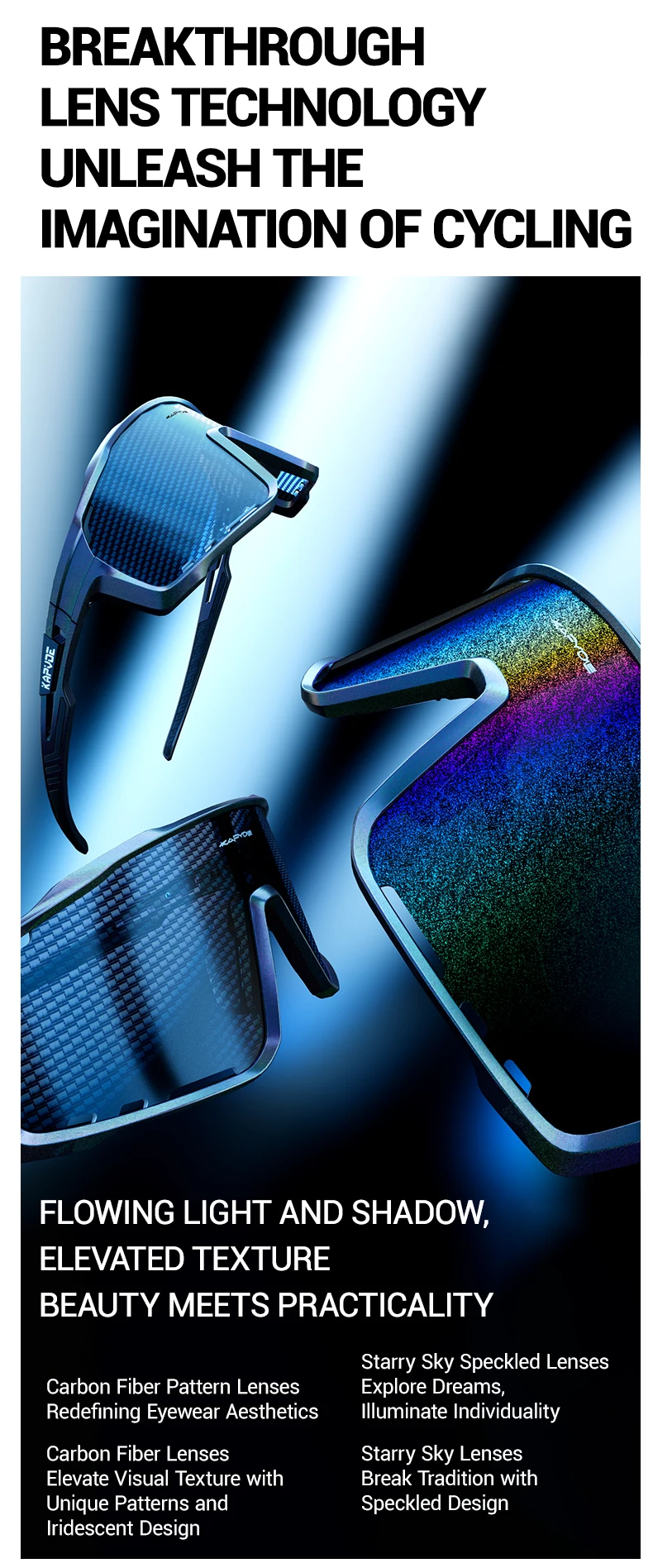 KAPVOE New Technology Nano Lenses Cycling Glasses Sunglasses Outdoor Sports Bike Eyewear Men Women MTB Bicycle UV400 Goggles