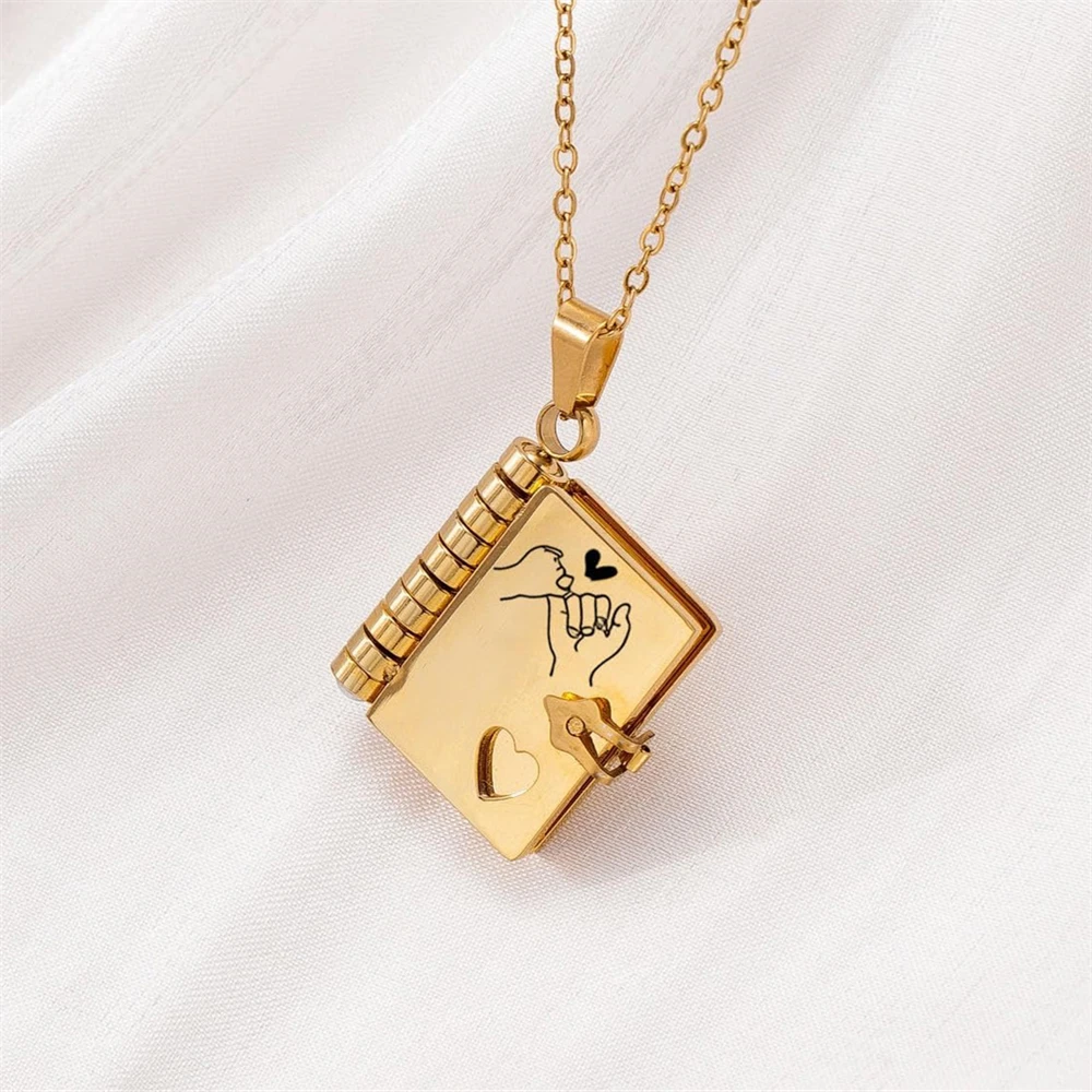 Mi Pequeña Estrella Book Necklaces Daughter Son My Little Star Openable Book Pendant Spanish Mi Campeón Necklace German Jewelry