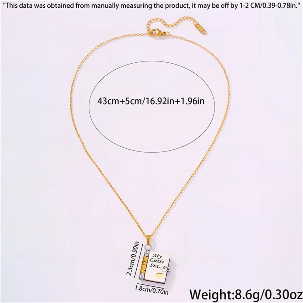 Mi Pequeña Estrella Book Necklaces Daughter Son My Little Star Openable Book Pendant Spanish Mi Campeón Necklace German Jewelry