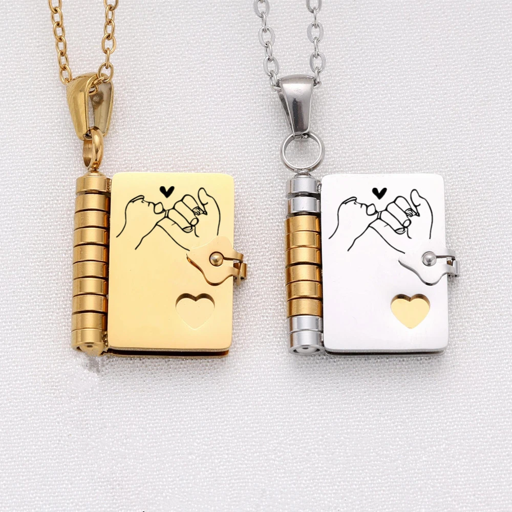 Mi Pequeña Estrella Book Necklaces Daughter Son My Little Star Openable Book Pendant Spanish Mi Campeón Necklace German Jewelry