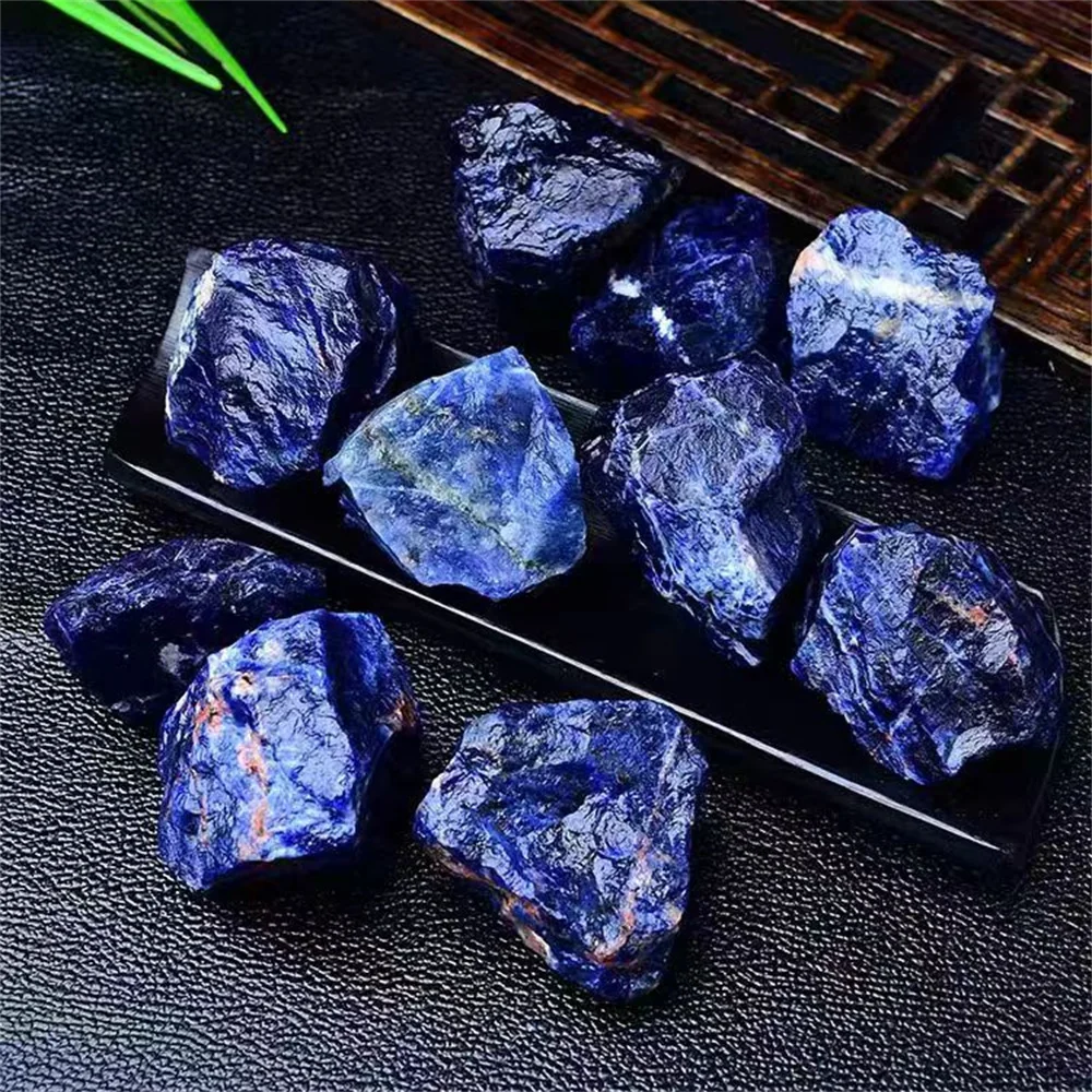 Natural Quartz Crystal Blue Sodalite, Mineral Reiki Healing Raw Stone, Energy Ore Demagnetization, Spiritual Meditation Gem