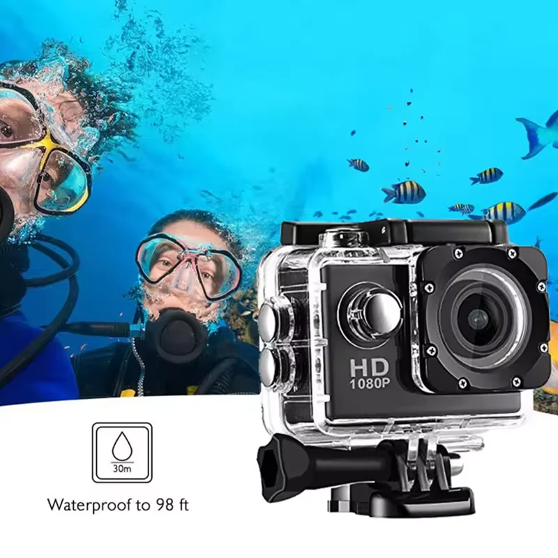 1080P Ultra HD Action Camera 2MP 900mAh Underwater Waterproof Case Outdoor Sports Helmet Video Recording Cameras