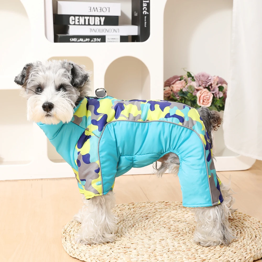 Waterproof Dog Jumpsuit Puppy Jacket For Small Dogs Coat With D-ring Winter Reflective Pet Overalls Camouflage Chihuahua Costume