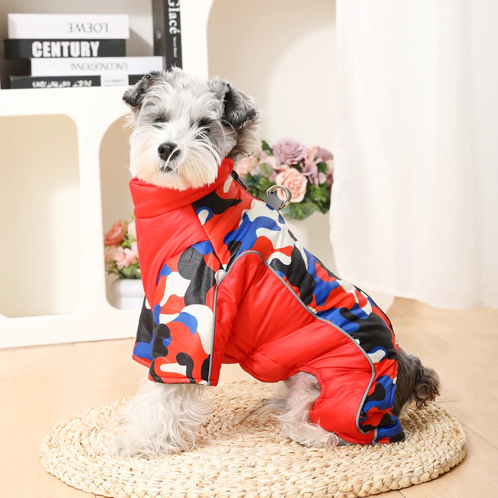 Waterproof Dog Jumpsuit Puppy Jacket For Small Dogs Coat With D-ring Winter Reflective Pet Overalls Camouflage Chihuahua Costume