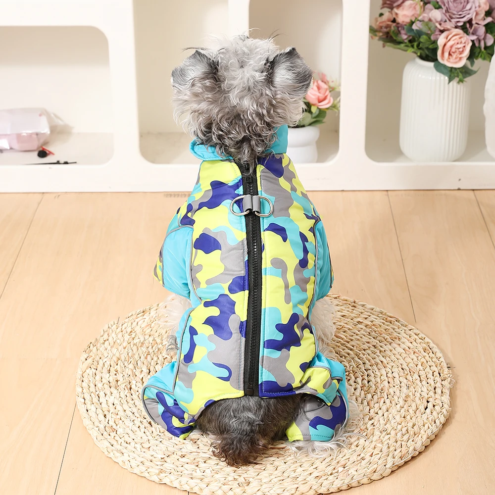 Waterproof Dog Jumpsuit Puppy Jacket For Small Dogs Coat With D-ring Winter Reflective Pet Overalls Camouflage Chihuahua Costume