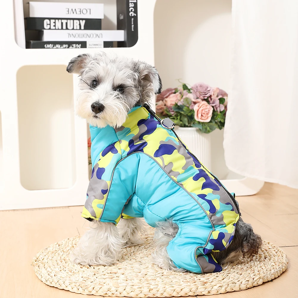 Waterproof Dog Jumpsuit Puppy Jacket For Small Dogs Coat With D-ring Winter Reflective Pet Overalls Camouflage Chihuahua Costume