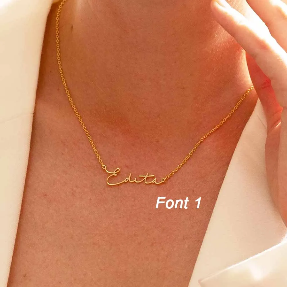 Custom Name Necklace Personalized Golden Choker Stainless Steel Necklaces For Women Man Customized Jewelry Couple Gift
