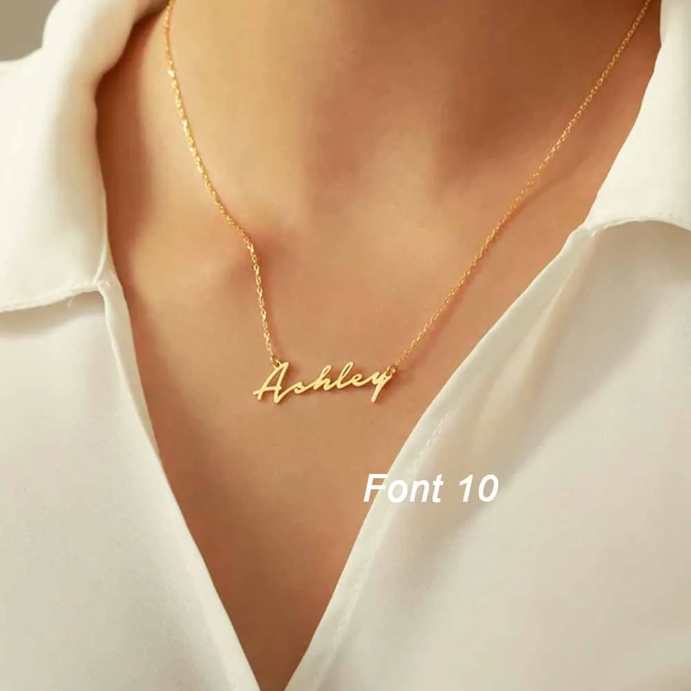 Custom Name Necklace Personalized Golden Choker Stainless Steel Necklaces For Women Man Customized Jewelry Couple Gift