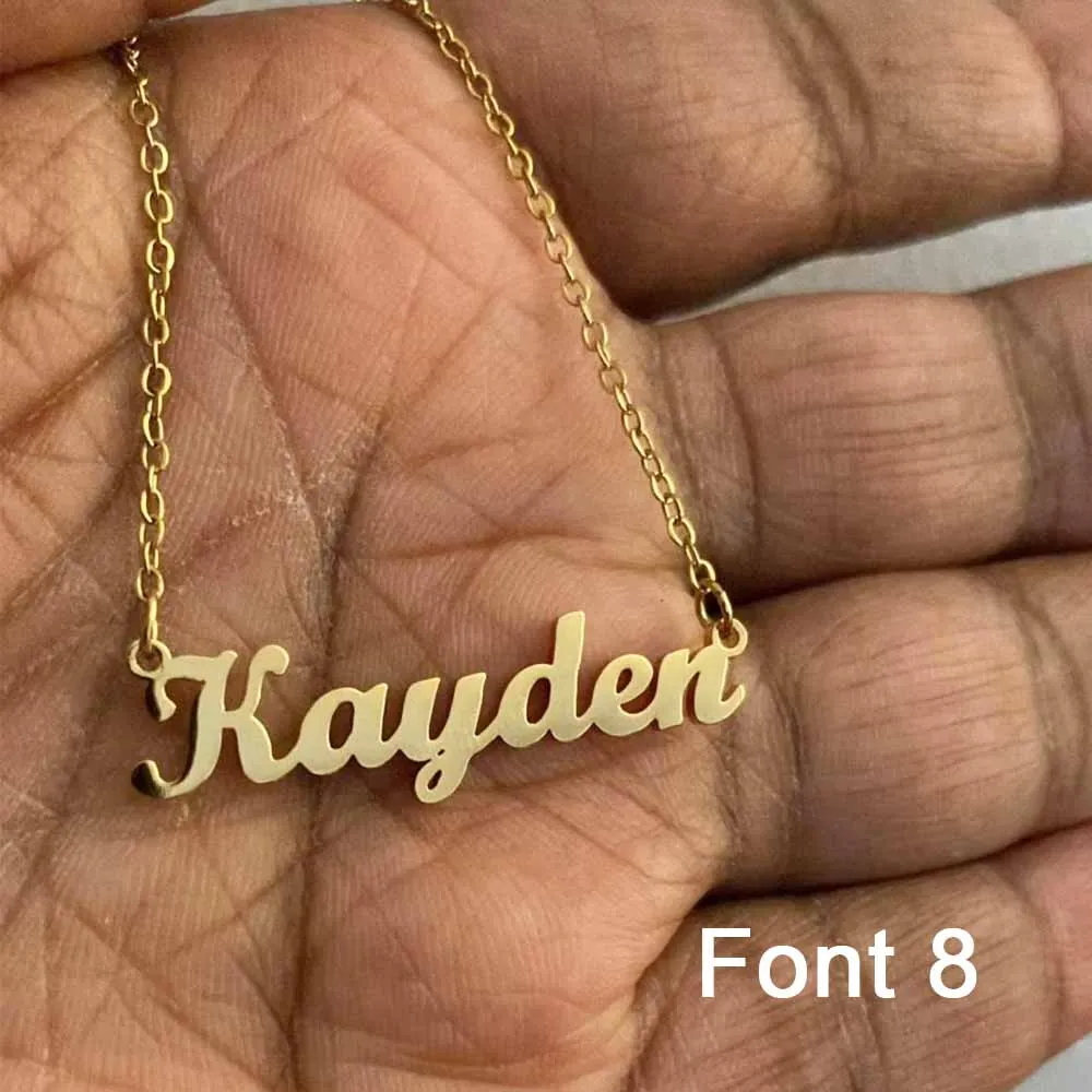 Custom Name Necklace Personalized Golden Choker Stainless Steel Necklaces For Women Man Customized Jewelry Couple Gift
