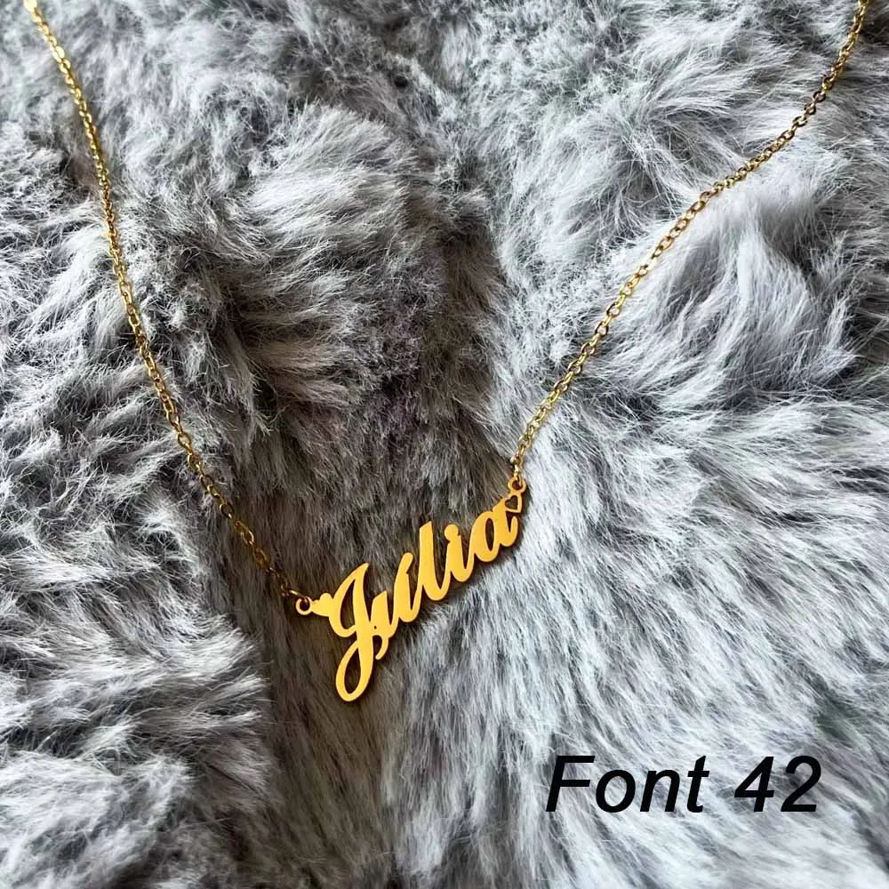 Custom Name Necklace Personalized Golden Choker Stainless Steel Necklaces For Women Man Customized Jewelry Couple Gift