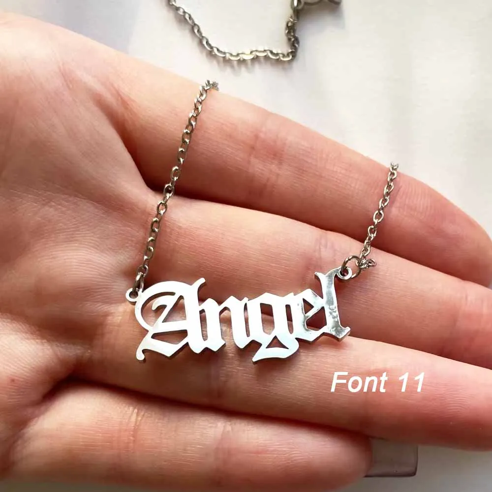 Custom Name Necklace Personalized Golden Choker Stainless Steel Necklaces For Women Man Customized Jewelry Couple Gift