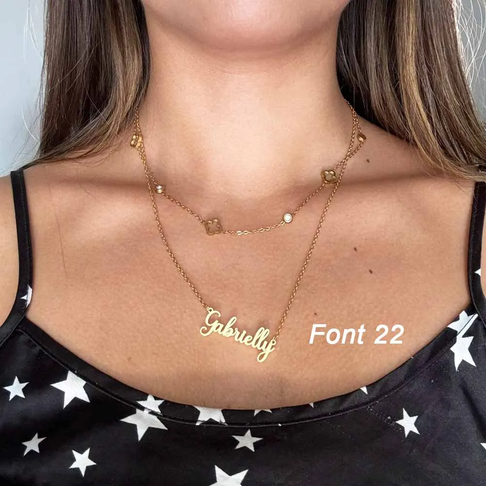 Custom Name Necklace Personalized Golden Choker Stainless Steel Necklaces For Women Man Customized Jewelry Couple Gift