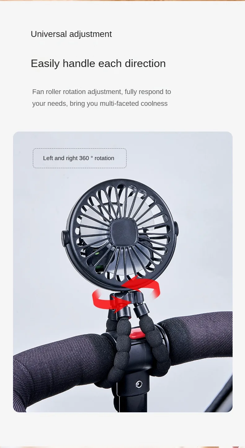 Fan for Cart Stroller Fans Portable Outdoor Fan Clip On for Baby 600mAh USB Rechargeable Handheld Electric Fan for Home 3 Speeds