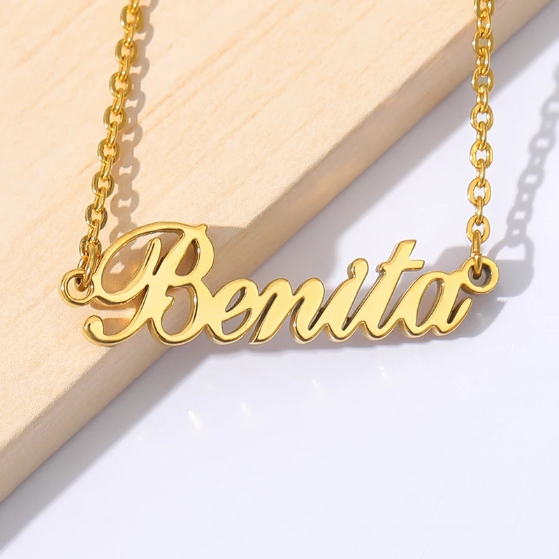 Custom Name Necklaces For Women Men Stainless Steel Customized Necklace Pendant Personalized Neck Chain Jewelry Birthday Gift