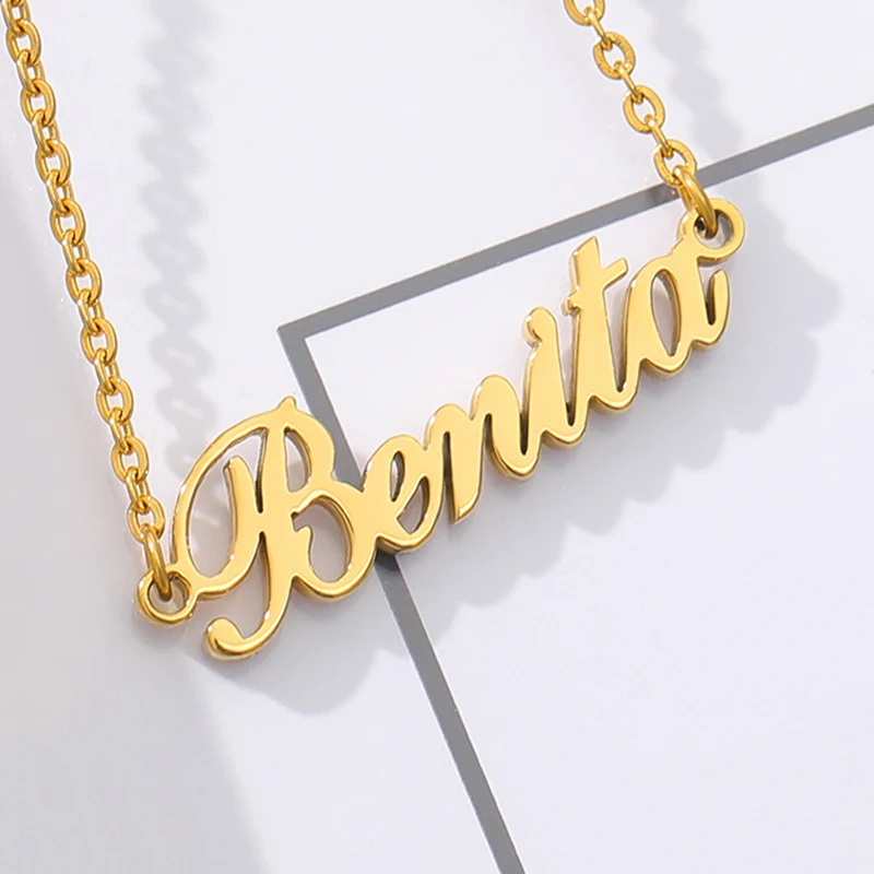 Custom Name Necklaces For Women Men Stainless Steel Customized Necklace Pendant Personalized Neck Chain Jewelry Birthday Gift
