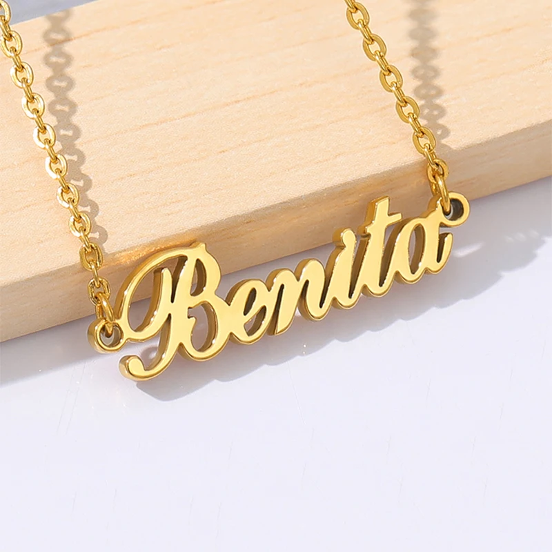 Custom Name Necklaces For Women Men Stainless Steel Customized Necklace Pendant Personalized Neck Chain Jewelry Birthday Gift