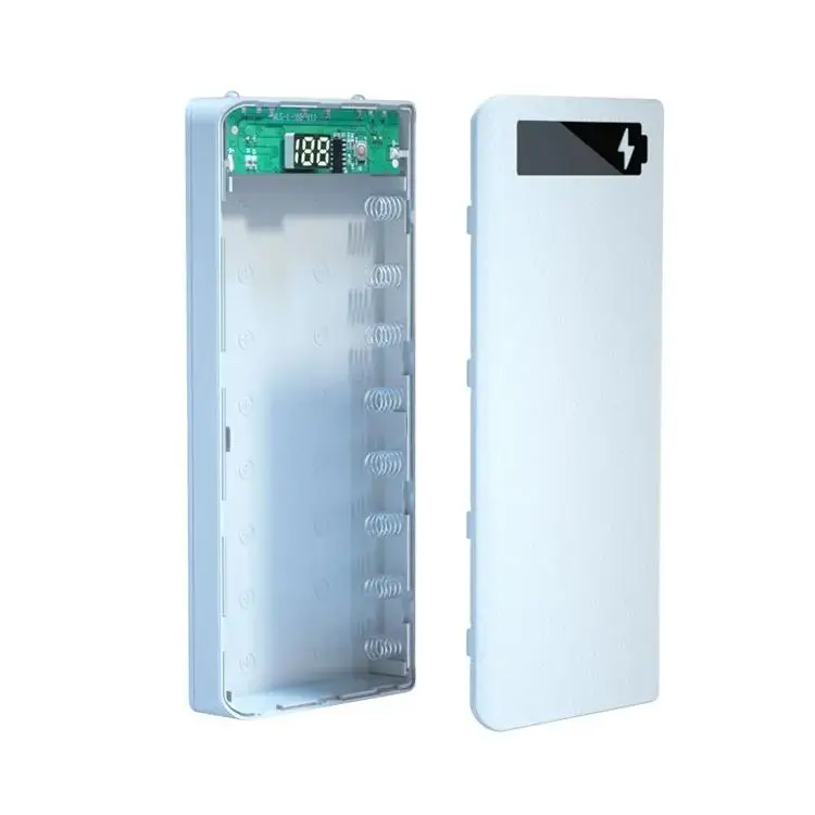 10X 18650 Power Bank Case Battery Holder Dual USB Type C Charge Shell For iPhone Xiaomi Huawei 8X 18650 Battery Case Storage Box