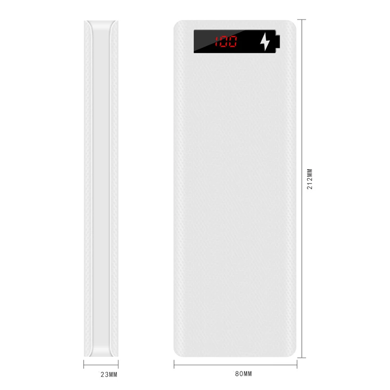 10X 18650 Power Bank Case Battery Holder Dual USB Type C Charge Shell For iPhone Xiaomi Huawei 8X 18650 Battery Case Storage Box