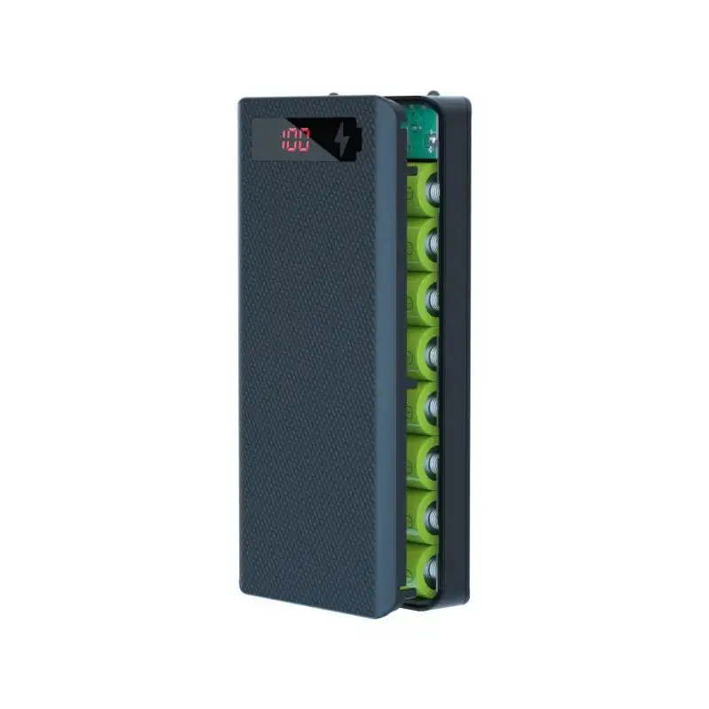 10X 18650 Power Bank Case Battery Holder Dual USB Type C Charge Shell For iPhone Xiaomi Huawei 8X 18650 Battery Case Storage Box