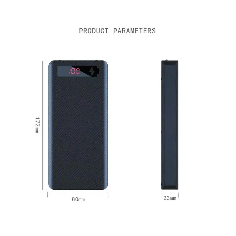 10X 18650 Power Bank Case Battery Holder Dual USB Type C Charge Shell For iPhone Xiaomi Huawei 8X 18650 Battery Case Storage Box