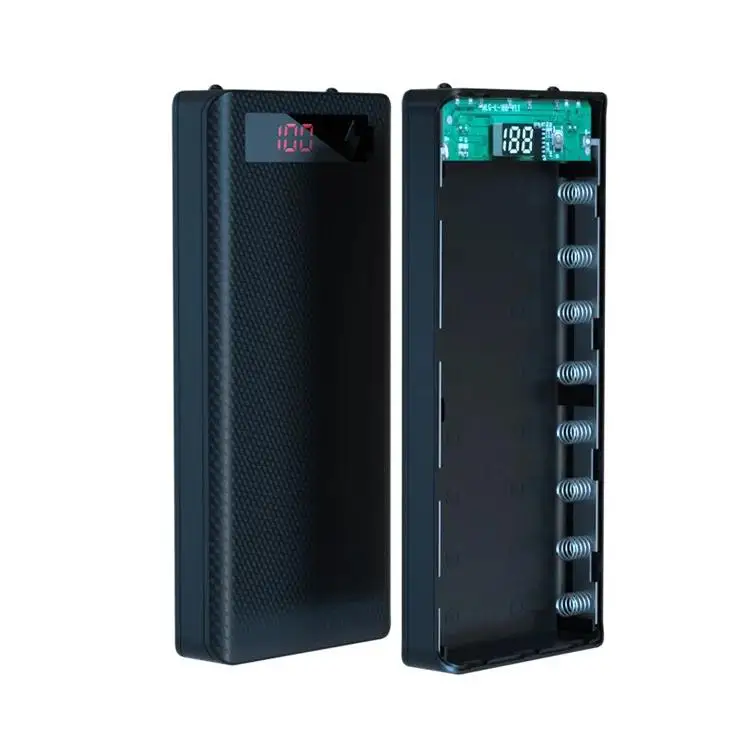 10X 18650 Power Bank Case Battery Holder Dual USB Type C Charge Shell For iPhone Xiaomi Huawei 8X 18650 Battery Case Storage Box