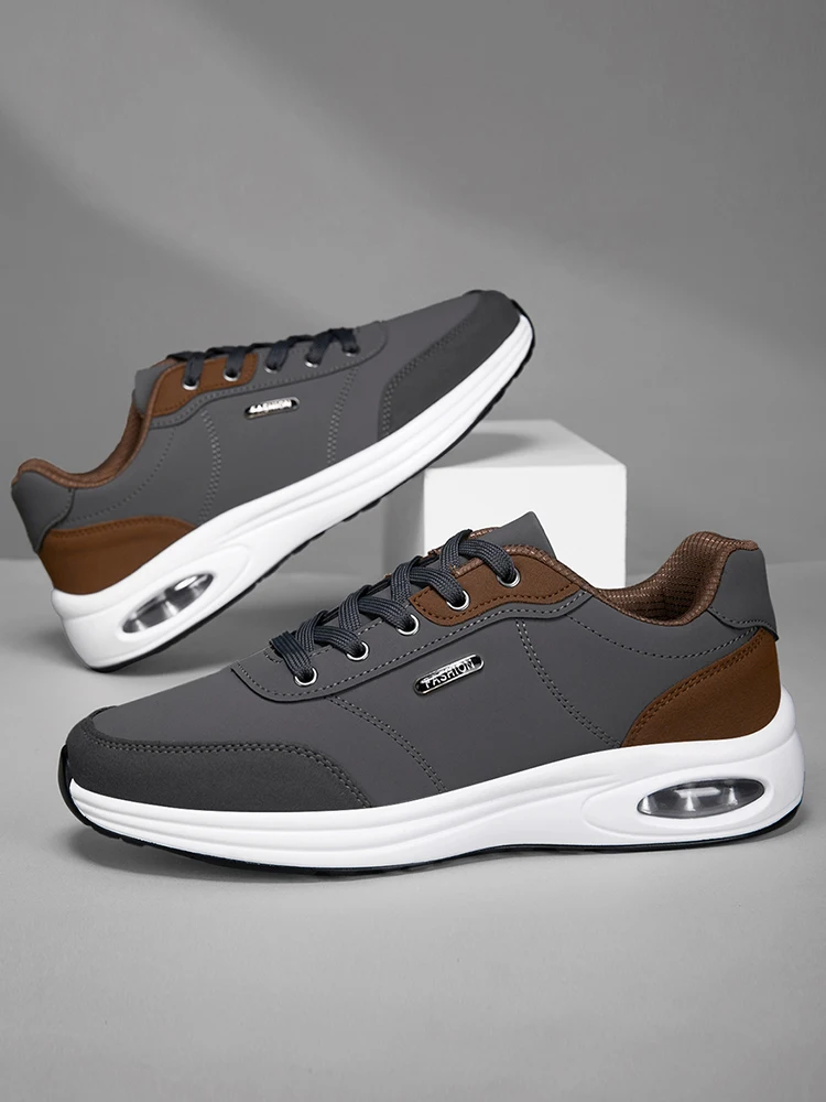 Men's Casual Sports Shoes Waterproof Walking Sports Shoes Casual Men's Leather Sports Shoes Non-slip Shoes Men's Tennis Shoes
