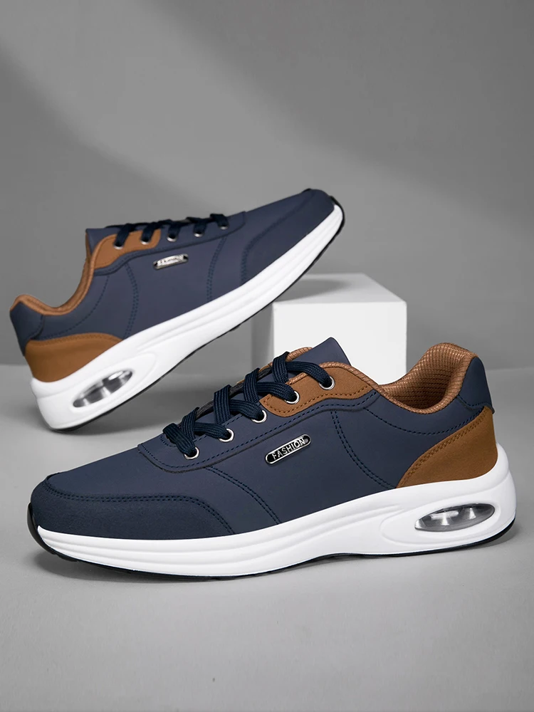 Men's Casual Sports Shoes Waterproof Walking Sports Shoes Casual Men's Leather Sports Shoes Non-slip Shoes Men's Tennis Shoes