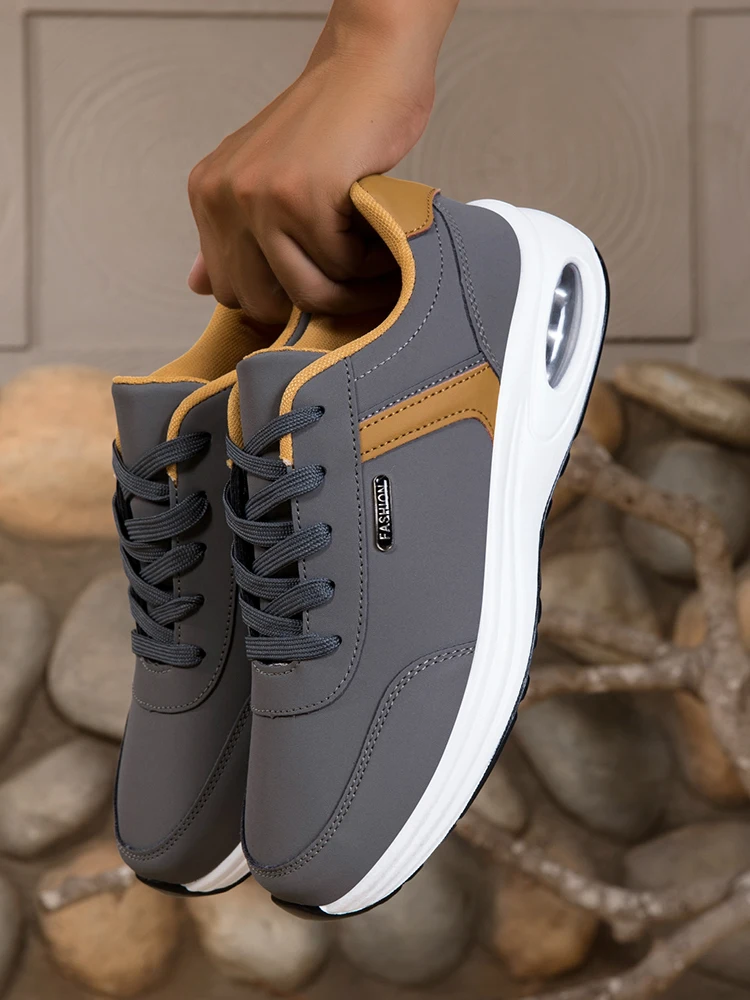 Men's Casual Sports Shoes Waterproof Walking Sports Shoes Casual Men's Leather Sports Shoes Non-slip Shoes Men's Tennis Shoes