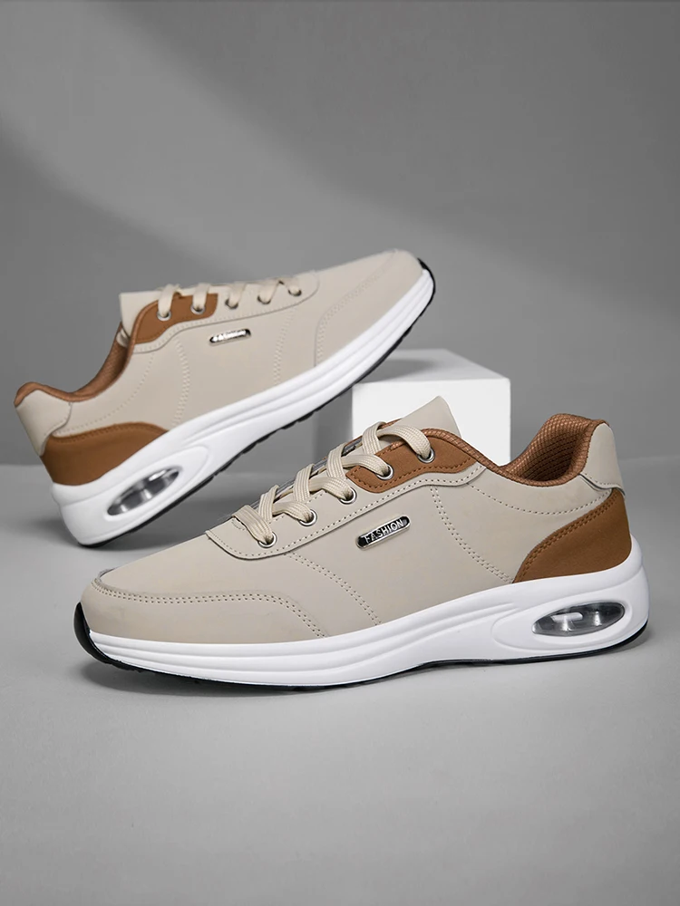 Men's Casual Sports Shoes Waterproof Walking Sports Shoes Casual Men's Leather Sports Shoes Non-slip Shoes Men's Tennis Shoes