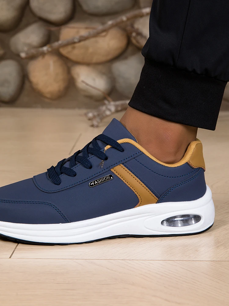 Men's Casual Sports Shoes Waterproof Walking Sports Shoes Casual Men's Leather Sports Shoes Non-slip Shoes Men's Tennis Shoes