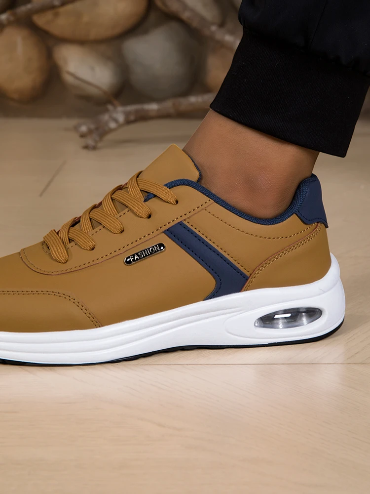 Men's Casual Sports Shoes Waterproof Walking Sports Shoes Casual Men's Leather Sports Shoes Non-slip Shoes Men's Tennis Shoes