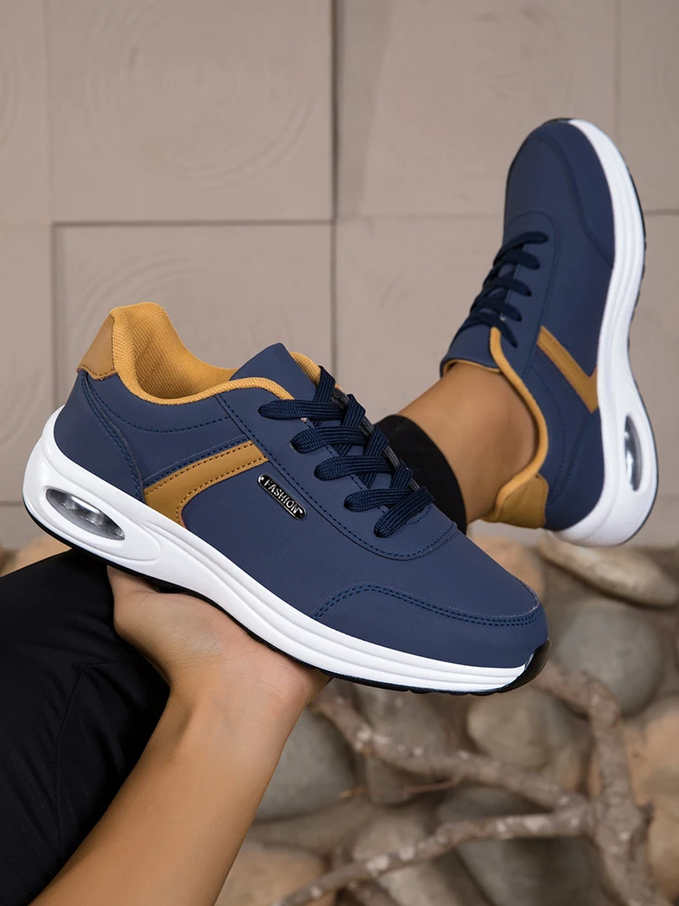Men's Casual Sports Shoes Waterproof Walking Sports Shoes Casual Men's Leather Sports Shoes Non-slip Shoes Men's Tennis Shoes