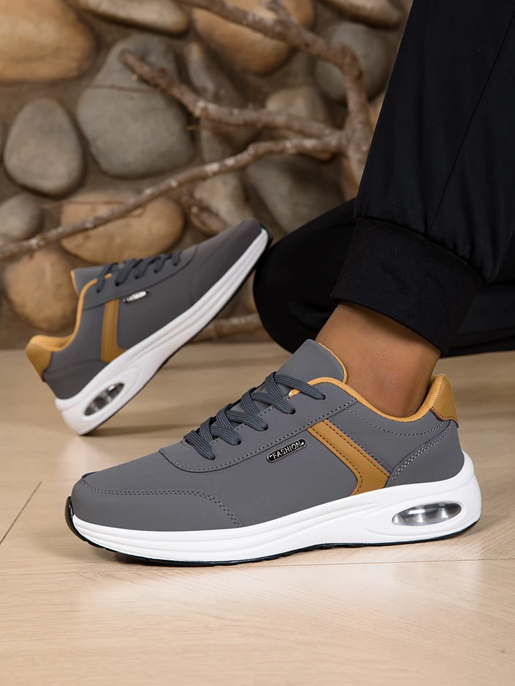 Men's Casual Sports Shoes Waterproof Walking Sports Shoes Casual Men's Leather Sports Shoes Non-slip Shoes Men's Tennis Shoes