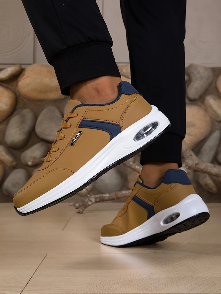 Men's Casual Sports Shoes Waterproof Walking Sports Shoes Casual Men's Leather Sports Shoes Non-slip Shoes Men's Tennis Shoes