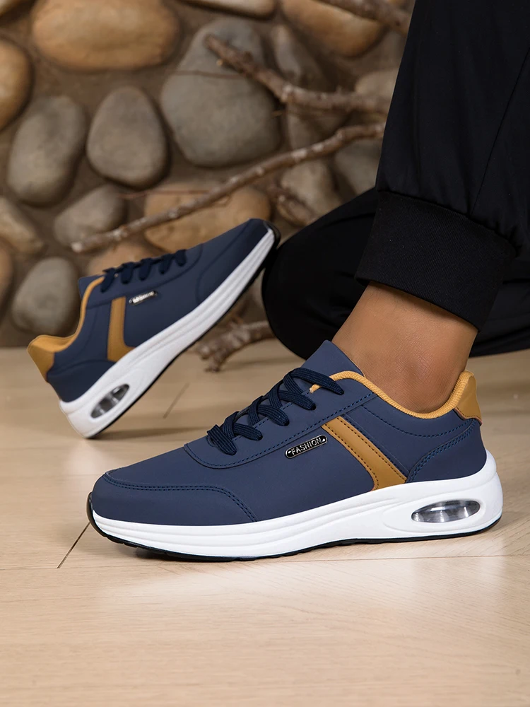 Men's Casual Sports Shoes Waterproof Walking Sports Shoes Casual Men's Leather Sports Shoes Non-slip Shoes Men's Tennis Shoes