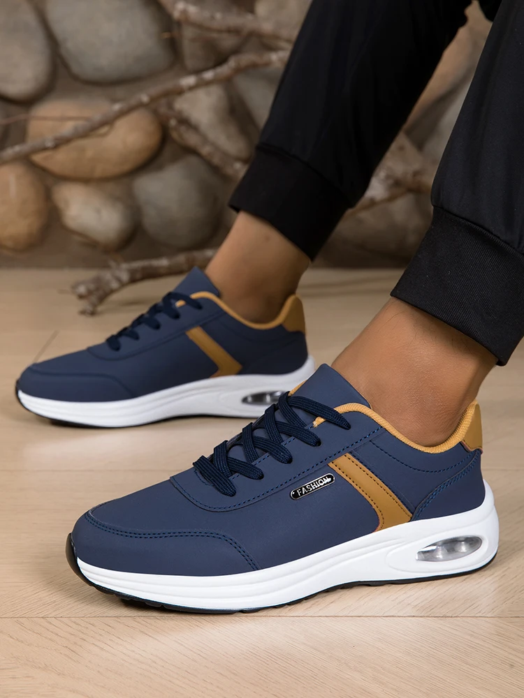Men's Casual Sports Shoes Waterproof Walking Sports Shoes Casual Men's Leather Sports Shoes Non-slip Shoes Men's Tennis Shoes