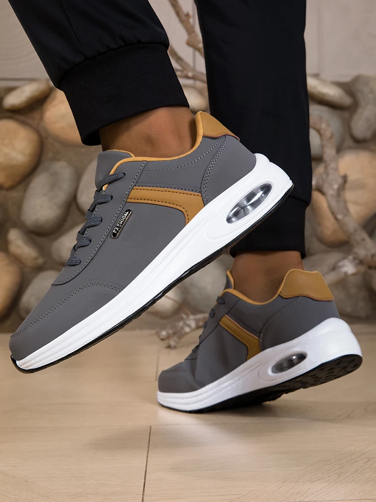 Men's Casual Sports Shoes Waterproof Walking Sports Shoes Casual Men's Leather Sports Shoes Non-slip Shoes Men's Tennis Shoes