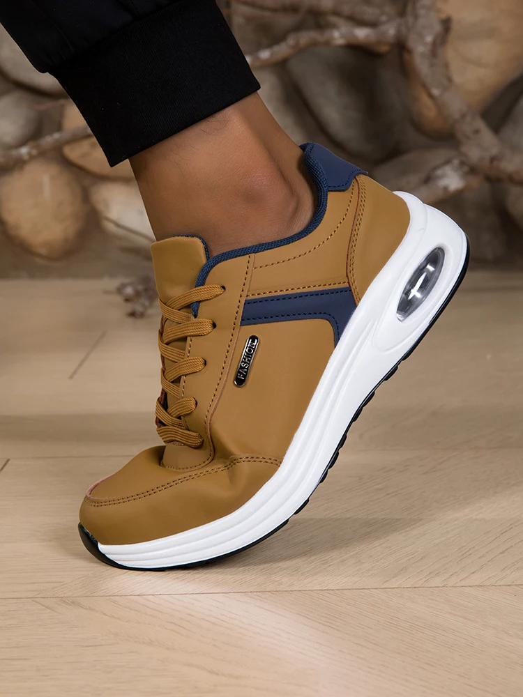Men's Casual Sports Shoes Waterproof Walking Sports Shoes Casual Men's Leather Sports Shoes Non-slip Shoes Men's Tennis Shoes