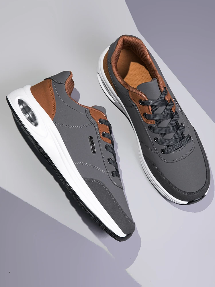 Men's Casual Sports Shoes Waterproof Walking Sports Shoes Casual Men's Leather Sports Shoes Non-slip Shoes Men's Tennis Shoes