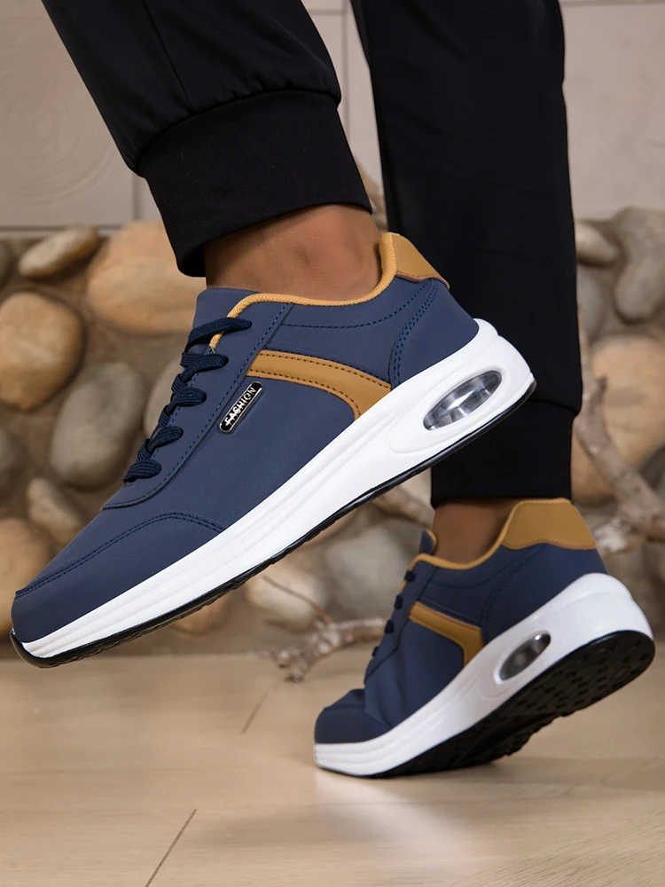 Men's Casual Sports Shoes Waterproof Walking Sports Shoes Casual Men's Leather Sports Shoes Non-slip Shoes Men's Tennis Shoes
