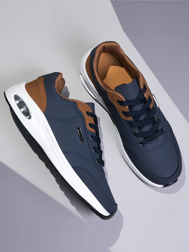 Men's Casual Sports Shoes Waterproof Walking Sports Shoes Casual Men's Leather Sports Shoes Non-slip Shoes Men's Tennis Shoes