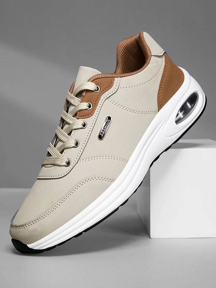 Men's Casual Sports Shoes Waterproof Walking Sports Shoes Casual Men's Leather Sports Shoes Non-slip Shoes Men's Tennis Shoes