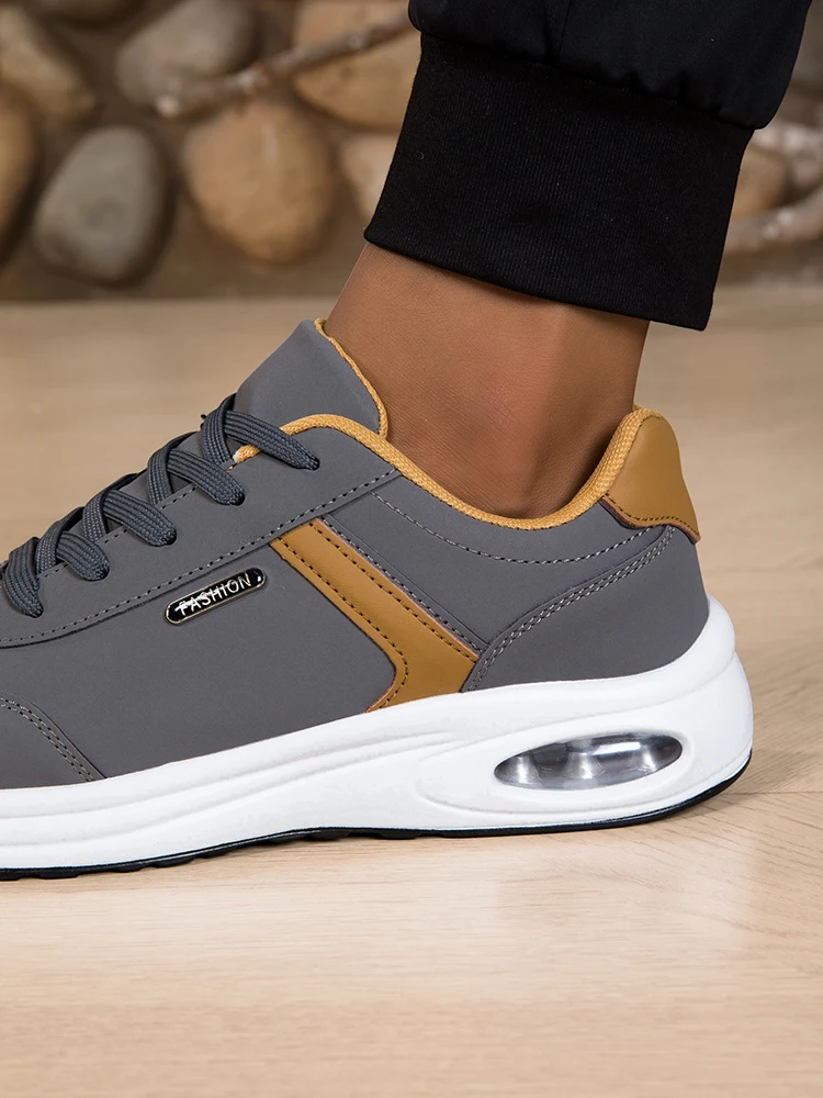 Men's Casual Sports Shoes Waterproof Walking Sports Shoes Casual Men's Leather Sports Shoes Non-slip Shoes Men's Tennis Shoes