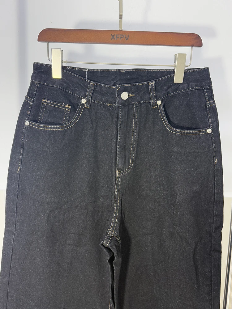 IEFB Simple Men's Denim Pants Vintage Washing Wide Leg Loose Jeans Casual Straight American Style Male Trousers New 2026 9W190