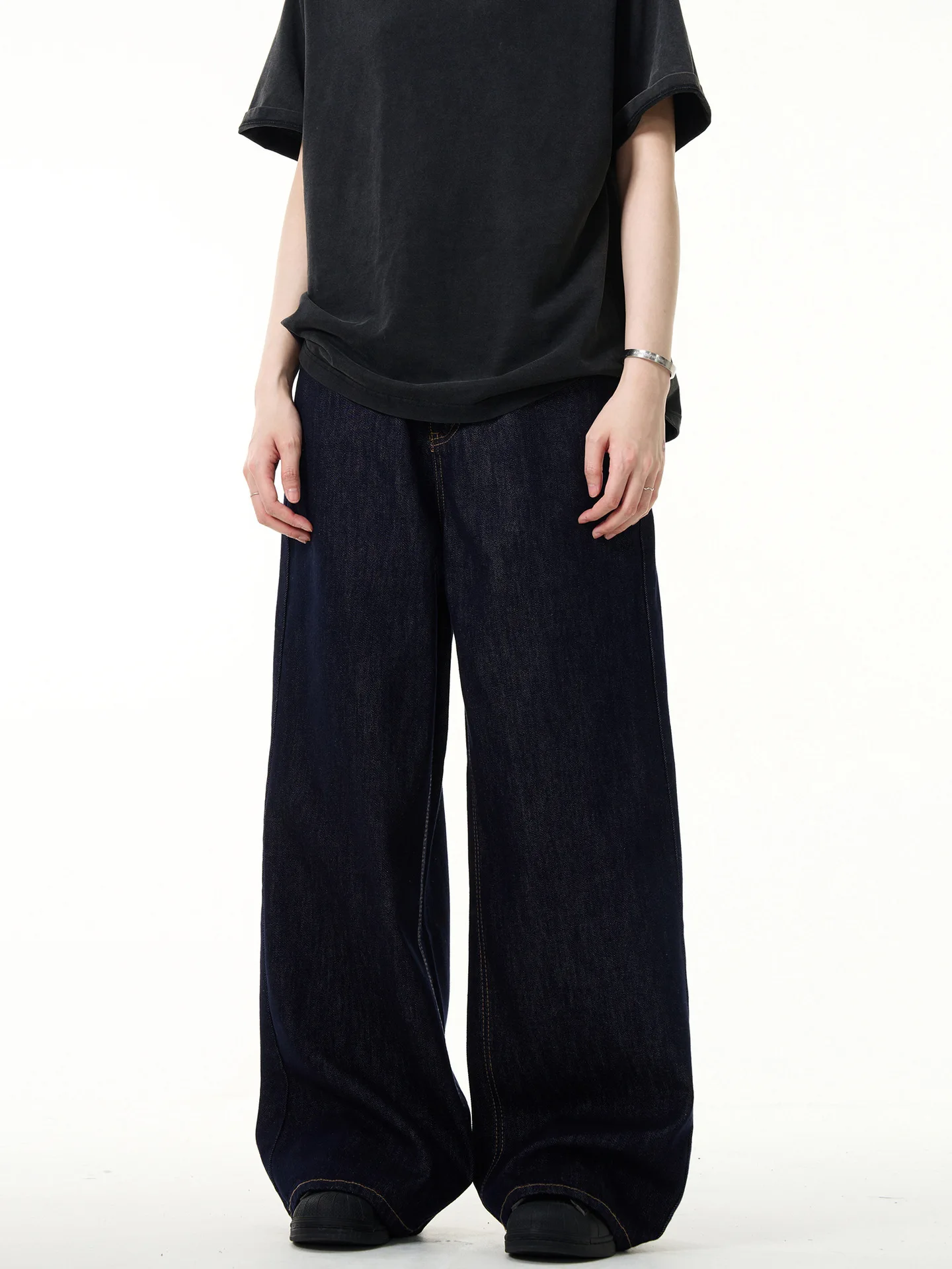 IEFB Simple Men's Denim Pants Vintage Washing Wide Leg Loose Jeans Casual Straight American Style Male Trousers New 2026 9W190